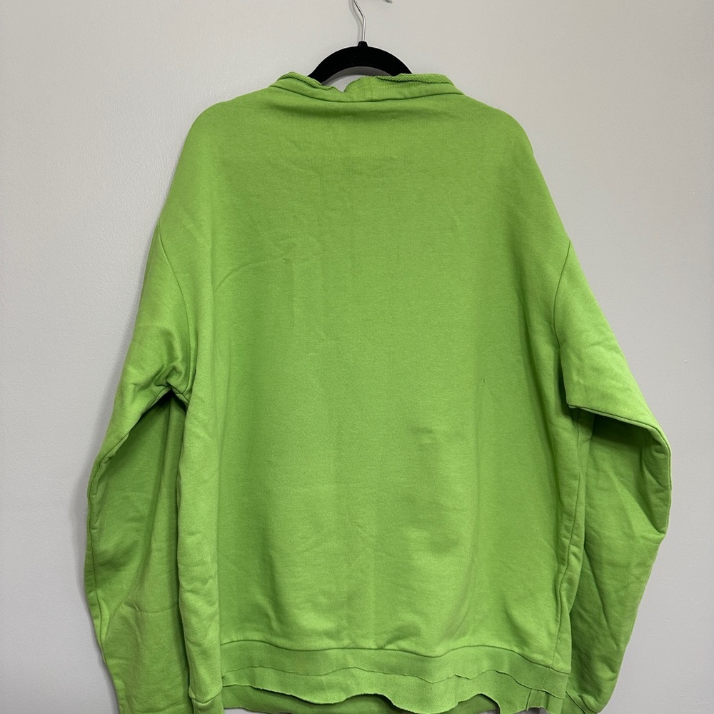 Green Distressed Oversized Sweatshirt - Picture 2 of 4